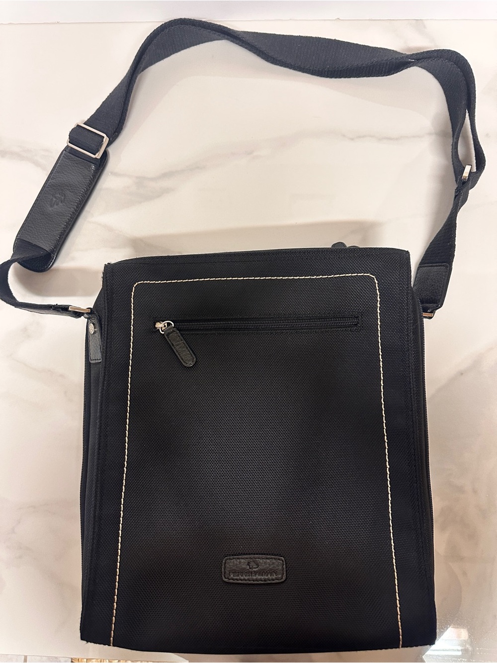 Pierre Balmain Black Messenger Crossbody Bag